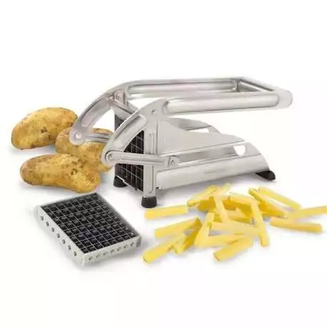 coupe frites inox compact pro sur socle couteau + poussoir