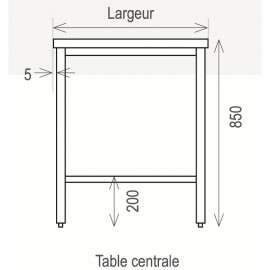 Table démontable bords droits, pieds carré, gamme 600