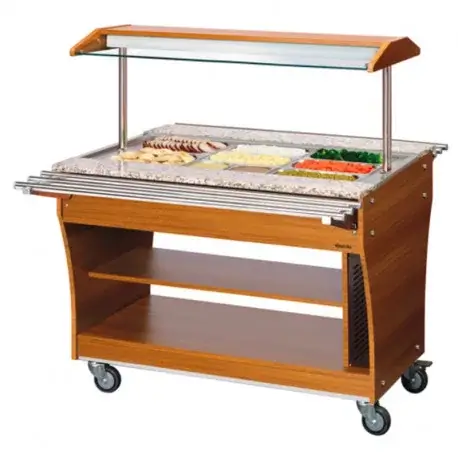 Chariot buffet chaud 3 bacs GN 1/1