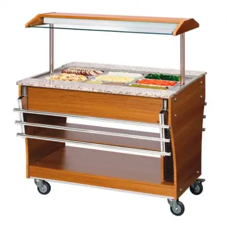 Chariot buffet chaud 3 bacs GN 1/1