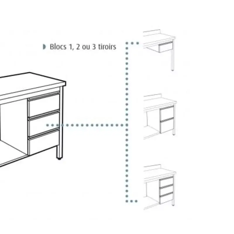 Kit tiroir pour table 600 mm