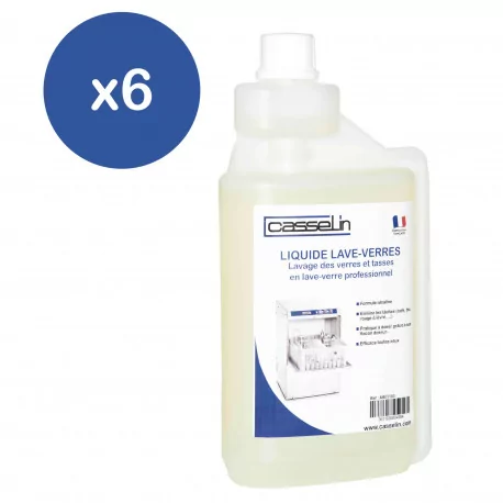 Lot de 6 - Liquide de lavage pour lave-verres 1 L