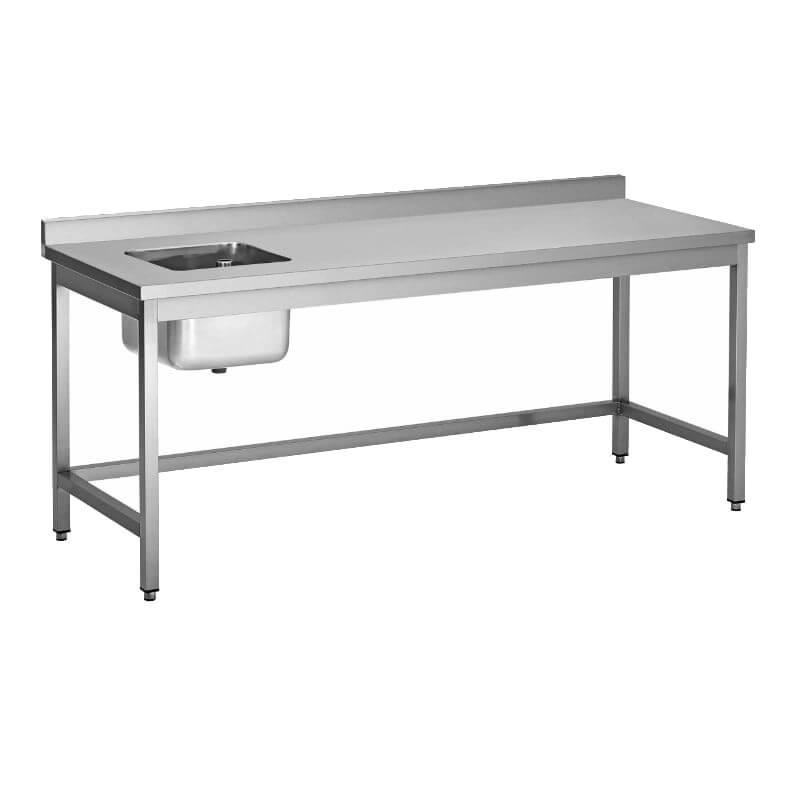 Table du chef inox bac à gauche - L2G