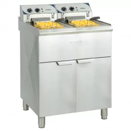 Friteuse électrique sur coffre 2 x 10 L haut rendement Casselin